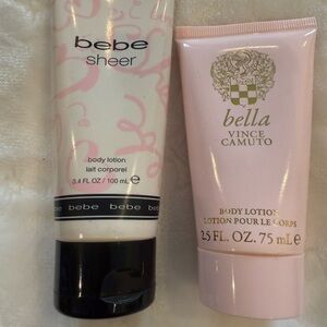 Bebe Sheer & Bella by Vince Camuto Body Lotion Duo – Travel Size Lot - Brand New